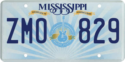 MS license plate ZMO829