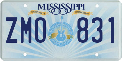 MS license plate ZMO831