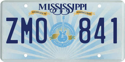 MS license plate ZMO841