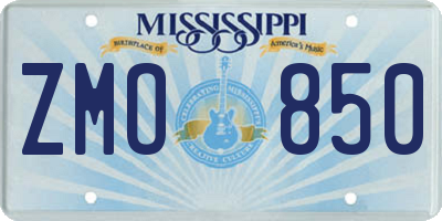 MS license plate ZMO850