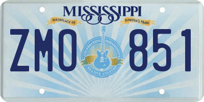 MS license plate ZMO851