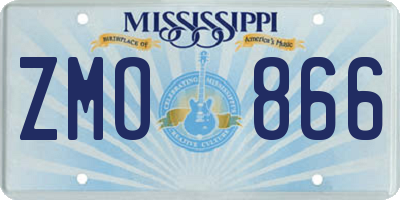 MS license plate ZMO866