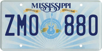MS license plate ZMO880