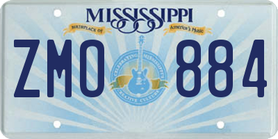 MS license plate ZMO884