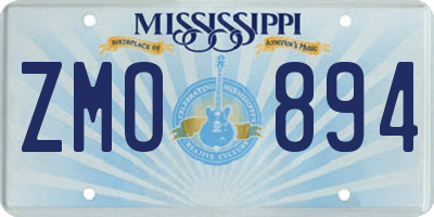 MS license plate ZMO894