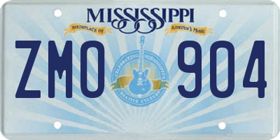 MS license plate ZMO904