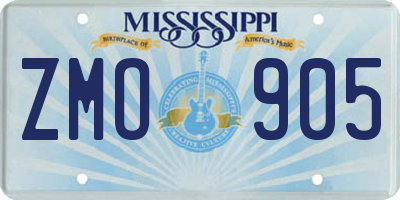 MS license plate ZMO905