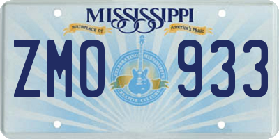 MS license plate ZMO933