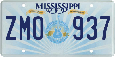 MS license plate ZMO937