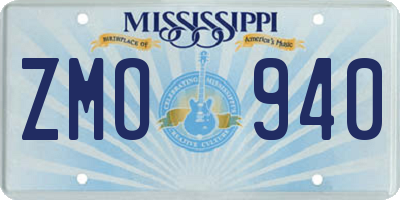 MS license plate ZMO940