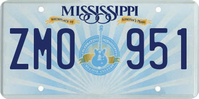 MS license plate ZMO951