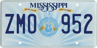 MS license plate ZMO952