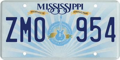 MS license plate ZMO954