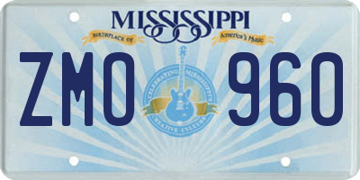 MS license plate ZMO960