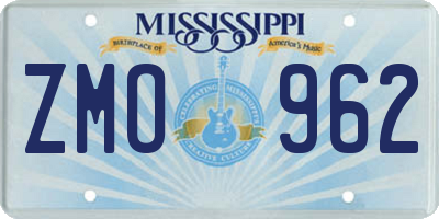MS license plate ZMO962