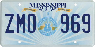 MS license plate ZMO969