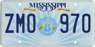 MS license plate ZMO970