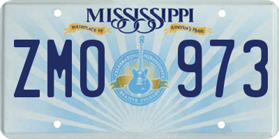 MS license plate ZMO973