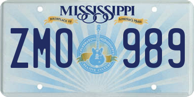 MS license plate ZMO989