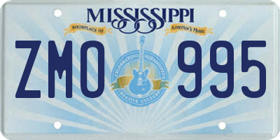 MS license plate ZMO995