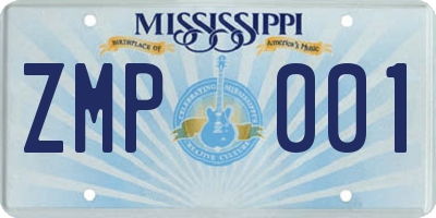 MS license plate ZMP001
