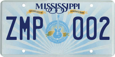 MS license plate ZMP002