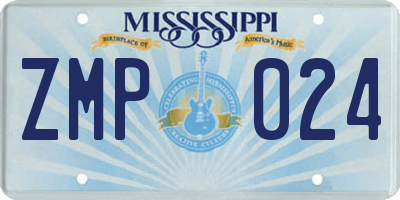 MS license plate ZMP024