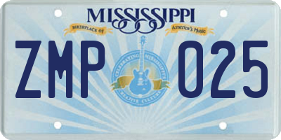 MS license plate ZMP025