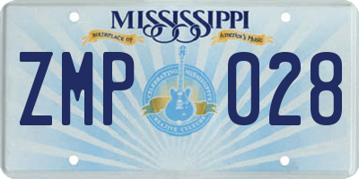 MS license plate ZMP028