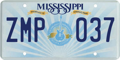 MS license plate ZMP037