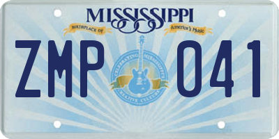 MS license plate ZMP041