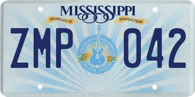MS license plate ZMP042