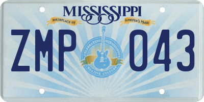 MS license plate ZMP043