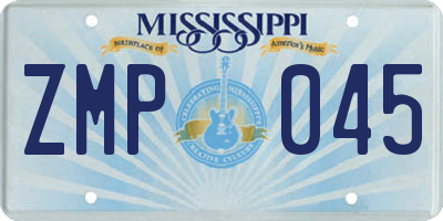 MS license plate ZMP045
