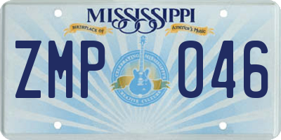 MS license plate ZMP046