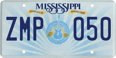 MS license plate ZMP050