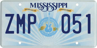 MS license plate ZMP051