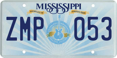 MS license plate ZMP053