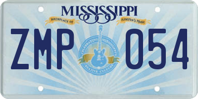 MS license plate ZMP054