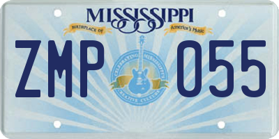 MS license plate ZMP055