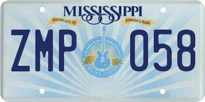 MS license plate ZMP058