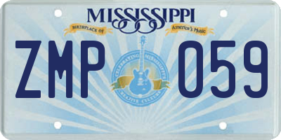 MS license plate ZMP059