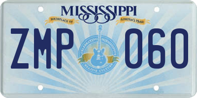 MS license plate ZMP060