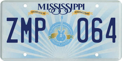 MS license plate ZMP064