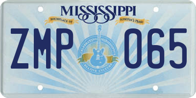 MS license plate ZMP065