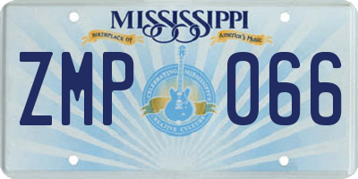 MS license plate ZMP066
