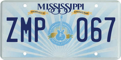 MS license plate ZMP067