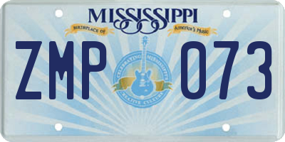 MS license plate ZMP073