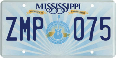 MS license plate ZMP075