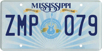 MS license plate ZMP079